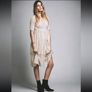 COTTAGECORE🪻 Lace Crochet Mountain Laurel Dress | FREE PEOPLE